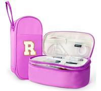 SparkleJoy Astuccio 2 Scomparti Bambina con Lettera Peluche (A-Z),Astuccio Portamatite，Astuccio Scuola， Grande Portapenne per Scuola e Ufficio, Regalo Personale per Ragazze Adolescenti(Viola,R)