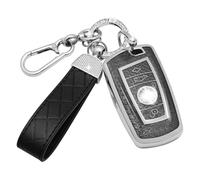 SparkleJoy Custodia per chiave auto con portachiavi compatibile con BMW 1/2/3/4/5/6/7 Serie X1 X3 X4 M3 M4 M5 F10 F20 F25 F30 F80 520 525 116i 118i 320i Chiave, Smart Key, Nero , 8 x 14 x 0.1 cm