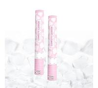 SPARKLERS CLUB® - Cannone per coriandoli, 40 cm, colore: bianco, confezione da 2 pezzi, per compleanno, matrimonio, portata 10 metri, presa facile