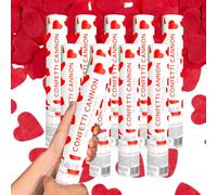 SPARKLERS CLUB Canone per coriandoli 28 cm, portata 5-8 metri, ideale per matrimoni, compleanni, feste, alta gamma, sicuro, durevole, effetto spettacolare garantito (cuore rosso, 2, cannoni)
