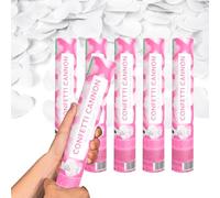 SPARKLERS CLUB Canone per coriandoli 28 cm, portata 5-8 metri, ideale per matrimoni, compleanni, feste, alta gamma, sicuro, durevole, effetto spettacolare garantito (cuore bianco, 2, cannoni)