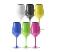 SPARKLERS CLUBBicchiere da vino e cocktail indistruttibile, multicolore, 47 cl, set di 6, riutilizzabili, 350 lavaggi, presa facile, per feste ed eventi