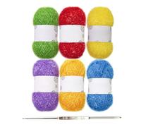 Sparkles - Filato per strofinacci all'uncinetto, in poliestere, fatto a mano, all'uncinetto, con gancio per maglieria, scintillanti, piatti, scrub specialità con gancio, fatto a mano per artigianato