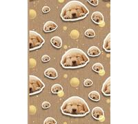 Sparkles the Golden Notebook - Dreamy Puppy Pattern: Lined Notebook for Dog Lovers - 120 Pages