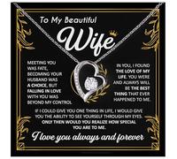 Sparklezza Collana con scritta in lingua inglese "To My Wife" del marito, standard, in acciaio inox, con zirconi