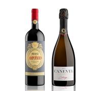SPARKLING CAMPOFIORIN | MASI CAMPOFIORIN 2021 Rosso Verona IGT | CANEVEL SETÀGE BRUT 2024 Valdobbiadene Prosecco Superiore DOCG | 2 bottiglie da 750 ml