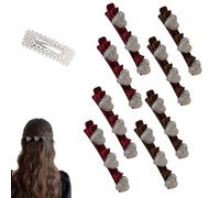 Sparkling Crystal Stone Braided Hair Clips, 2024 New Braided Hair Clips for Women, Shiny Elegant Hair Styling Clips, Styling Sectioning Hair Clips For Quick Change Of Look Styling (D+E 8Pcs)