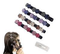 Sparkling Crystal Stone Braided Hair Clips, 2024 New Braided Hair Clips for Women, Shiny Elegant Hair Styling Clips, Styling Sectioning Hair Clips For Quick Change Of Look Styling (A 4Pcs)