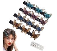 Sparkling Crystal Stone Braided Hair Clips, 2024 New Braided Hair Clips for Women, Shiny Elegant Hair Styling Clips, Styling Sectioning Hair Clips For Quick Change Of Look Styling (J 4Pcs)