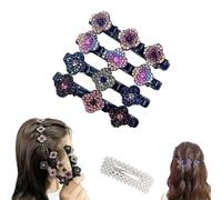 Sparkling Crystal Stone Braided Hair Clips, 2024 New Braided Hair Clips for Women, Shiny Elegant Hair Styling Clips, Styling Sectioning Hair Clips For Quick Change Of Look Styling (B 4Pcs)