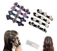 Sparkling Crystal Stone Braided Hair Clips,Rhinestone Braided Hair Clips For Women,Hairpin Duckbill Clip,Styling Sectioning Hair Clips For Quick Change Of Look Styling (B+C 8PCS)