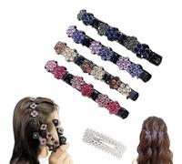 Sparkling Crystal Stone Braided Hair Clips,Rhinestone Braided Hair Clips For Women,Hairpin Duckbill Clip,Styling Sectioning Hair Clips For Quick Change Of Look Styling (A 4PCS)