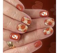 Sparkling French Design Pressa Su Suggerimenti Halloween Essence Quadrato Corto Manicure Consigli 24