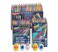 Sparkling Glitter Paint Pens - Double Tip Water Based Ink Set | Vibrant Craft Markers with Smooth Flow, Harmless Colors with Fine and Broad Tips, Art Supplies, Drawing Accessories for DIY Projects
