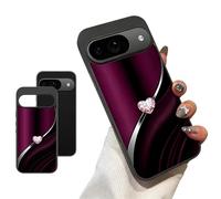 Sparkling Heart Hard Case for Google Pixel 10/9/8/7 Series, Full-Coverage Anti-Scratch Shockproof Protective Case (Grape,for Pixel 9A)