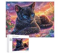 Sparkling Kitten on Magic Garden Path Puzzle 500 Pezzi Per Adulti Svago Da Tavolo Migliora L’Attenzione Regalo Per Uso Quotidiano 500 PCS