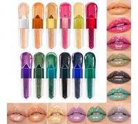 Sparkling Lip Gloss | 12 Colors Plumping Glossy Moisturizing Lipstick | Glittery Lip Makeup for Women Holiday Party Shopping Dating Night Out Daily Wear Stage Performance Halloween Music Festival