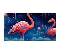 Sparkling Stars Flamingos-1257 - Tappetini da cucina deluxe per pavimenti, lavabili in lavatrice e impermeabili, ad asciugatura rapida, antiscivolo, comodi tappetini con design retrò vintage