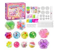 Sparkling Stress Balls Making Kit For Kids & Adults DIY Fried Ice Toy Kit | DIY Stress Ball Kit With Filler For Kids Boys Girls Home Travel Daily Preschool Classroom Birthday