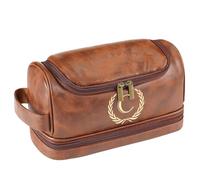 Sparklove Beauty case da uomo con iniziale personalizzata, in pelle con monogramma inciso, regalo unico per lui, papà, testimoni dello sposo, compleanno, anniversario, padre, figlio, marito
