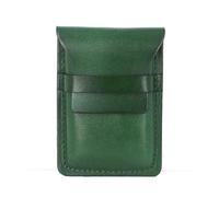 SparklWLeaf Porta biglietti da visita alla moda in vera pelle vintage da uomo piccolo porta carte di credito in pelle di mucca retrò mini portamonete da donna per le aziende(Green)