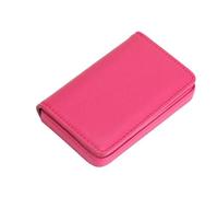 SparklWLeaf Porta biglietti da visita magnetico porta biglietti da visita magnetico for uomo/donna in pelle PU di alta qualità multicolore in acciaio inossidabile per le aziende(Rose red)