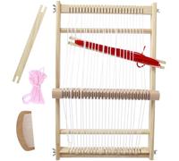 SparklWLeaf Telaio per Tessitura Kit Telaio for Tessitura Set Completo di for in Legno con 3 Colori Filati Avvolgitore for Pettine in for a Mano