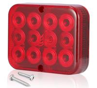 SPARKMOTO 1 x Fendinebbia Posteriore Rosso Impermeabile,Fanali Retronebbia LED Rimorchio 12V, Faro Fendinebbia Posteriore Per Rimorchio,Trattore,Camper,12 LEDs,IP67,Omologato ECE