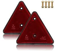 SPARKMOTO 2 pezzi Catarifrangenti Triangolari Posteriori,triangolo catarifrangente rimorchio con viti,Catarifrangenti Triangolo per Rimorchio,Omologazione ECE R3 Classe IIIA Riflettore Triangolo Rosso