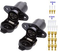 SPARKMOTO 2 Pezzi Presa Rimorchio 3 Poli,12V Presa 3 Poli Trattore Impermeabile Connettori Rimorchio,Presa 3 Poli per Trattore Rimorchio,Connettori 3 poli Trattore,Include componenti di montaggio