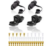 SPARKMOTO 2 Pezzi Spina 3 Poli E Presa 3 Poli Trattore Impermeabile,12V 24V Spina 3 Poli Maschio E Presa 3Poli Femmina Trattore Adatto per Rimorchio RV Macchine Agricole Camion,DIN 9680(2 Pezzi)