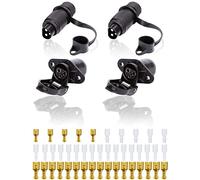 SPARKMOTO 2 Pezzi Spina 3 Poli Trattore E Presa 3 Poli Trattore Impermeabile,Norma DIN 9680,12V 24V Spina 3 Poli Maschio Trattore E Presa 3 Poli Femmina Trattore Adatto per Rimorchio,Connettore 3 Poli