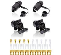 SPARKMOTO 2 Pezzi x Presa Spina 3 Poli Trattore, 12V Spina E Presa 3 Poli Trattore Maschio E Femmina Impermeabile Connettori 3 Poli, Spina per Trattore Rimorchio Macchine Agricole,presa per trattore