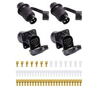 SPARKMOTO 2 Pezzi x Spina 3 Poli E Presa 3 Poli per Rimorchio Trattore, 12V Spina E Presa Rimorchio 3 Poli Impermeabile Connettori, Spina 3 Poli per Trattore RV Rimorchio Camion Macchine Agricole