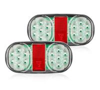 SPARKMOTO 2 x Fanali posteriori rimorchio 12V con 5 funzioni,Luci fanale posterior led impermeabile per semirimorchio, rimorchio barca, trattore agricolo,IP67,ECE Omologazione