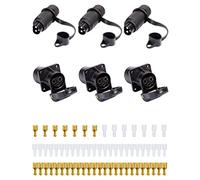 SPARKMOTO 3 Pezzi x Presa Spina 3 Poli Trattore, 12V Spina E Presa 3 Poli Trattore Maschio E Femmina Impermeabile Connettori 3 Poli, Spina per Trattore Rimorchio Macchine Agricole,presa per trattore