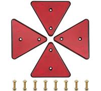 SPARKMOTO 4 pezzi Catarifrangenti Triangolo Rimorchio,Catarifrangente Triangolare Posteriore Rosso,Omologazione ECE R3 Classe IIIA catarifrangenti triangolari,Riflettore Triangolo Posteriore Rosso