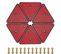 SPARKMOTO 6 pezzi triangolo catarifrangente rimorchio,Catarifrangenti Triangolari Posteriori con viti,catarifrangente per rimorchio,Omologazione ECE R3 Classe IIIA Catarifrangente posteriore Caravan