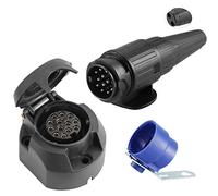 SPARKMOTO Adattatore a 13 Poli,Adattatore a Spina per Rimorchio 13 Poli 12 V Connettore,Spina 13 Poli E Presa 13 Poli Rimorchio Impermeabile,Presa Spina 13 Poli con Porta Spina Blu(2 uscite per Cavi)