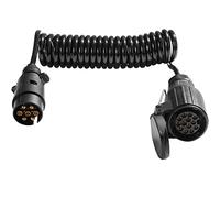 SPARKMOTO Cavo Adattatore rimorchio con Spina 7 Poli su Presa 13 Poli,Cavo di prolunga Rimorchio 7 Poli,12V 2.8m Cavo Spirale Rimorchio,Spirale Cavo Adattatore per Rimorchio Roulotte Trattori Camion