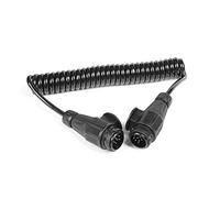SPARKMOTO Cavo di prolunga spiralato per rimorchio con Spina 13 Poli Maschio.3,1 m di Lunghezza di Lavoro (Lunghezza Netta 3,5 m),Cavo a Spirale rimorchio con 2 Pezzi Spina 13 Poli rimorchio 8 Fili