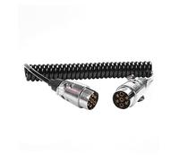 SPARKMOTO cavo spirale rimorchio con Metallo Spina Rimorchio 7 Poli,Cavo di prolunga Rimorchio 7 Poli,12V 2.6m TPU cavo Connettore a spirale Rimorchio per RV Caravan Auto Portabici Camion Trattore(MM)