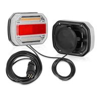 SPARKMOTO Fanali Posteriori Rimorchio Con Cavo Spina Calamita,Kit Fari Posteriori Rimorchio Led Magnetico,Fanale Posteriori Rimorchio Led 12V 24V Doppia Tensione
