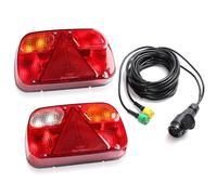 SPARKMOTO Luci Rimorchio per auto 12V Omologato con Cavo 5.5M Precablato Spina 13 pin & Connettore Baoionetta, Kit Fanali Posteriori Rimorchio 13 Poli con Cavo Cablaggio