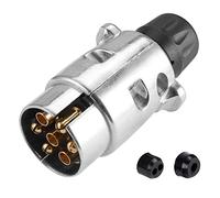 SPARKMOTO Metallo Spina Rimorchio 7 Poli Impermeabile,12V Spina 7 Poli Maschio Rimorchio Alluminio,Spina 7Poli per Rimorchio Roulotte RV Camion portabiciclette Spina 7 Poli,Norma ISO1724(tappo a vite)