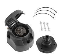 SPARKMOTO Presa Rimorchio 13 Poli,Norma ISO11446,12V Presa 13Poli Rimorchio Impermeabile per Auto Camion RV Gancio Traino Connettori,con Cuscinetto in Gomma Impermeabile per Prese 13 Poli Rimorchio