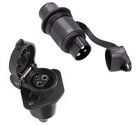 SPARKMOTO Presa Spina 3 Poli Trattore,12V 24V Spina E Presa 3 Poli Trattore Maschio E Femmina Impermeabile, Spina a 3 Poli Per Trattore Rimorchio RV Macchine Agricole Camion(2 fori di Montaggio D)