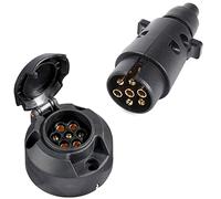 SPARKMOTO Presa Spina 7 Poli Rimorchio,Norma ISO 1724 Spina Rimorchio 7 Poli E Presa Rimorchio 7 Poli,12V Spina E Presa Rimorchio 7 Poli Impermeabile per Rimorchi Roulotte Camion(Cappuccio di Gomma)