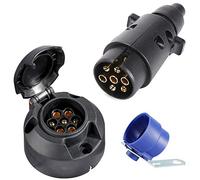 SPARKMOTO Presa Spina 7 Poli Rimorchio,Presa Rimorchio 7Poli E Spina Rimorchio 7Poli con porta spina rimorchio blu,12V Spina E Presa Rimorchio 7 Poli Impermeabile per Rimorchi Auto(cappuccio di gomma)