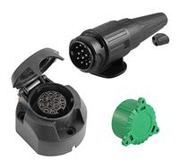 SPARKMOTO Spina 13 Poli E Presa 13 Poli Rimorchio,Presa per rimorchio 13 Poli,Spina per rimorchio 13 Poli con Copertina Verde,Spina Presa Rimorchio 13Poli,Spina con Doppia Uscita Cavi(Nuovo B)
